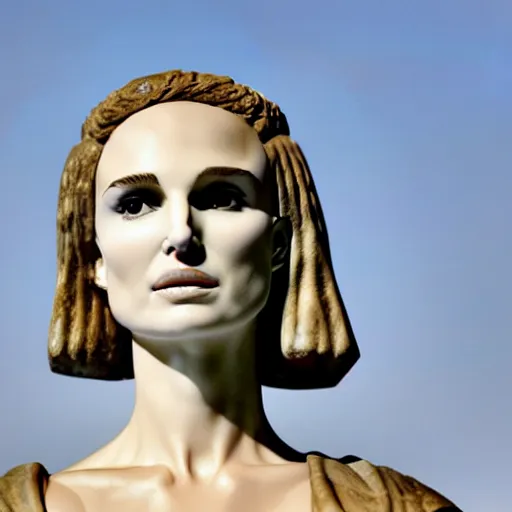 Prompt: natalie portman as a greek marble statue