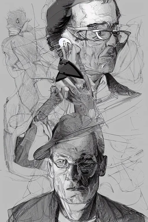 Prompt: stable diffusion self portrait, moebius, Kim Jung Gi, digital illustration