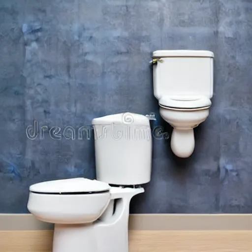 Prompt: Tandem toilet usable by two people at the same time, stock photo