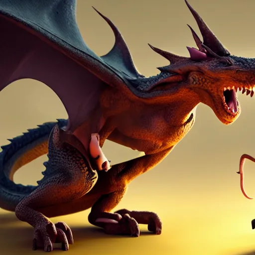 Image similar to cartoon mice fighting a dragon, 8K, octane render, unreal engine, dramatic lighting, cinematic, establishing shot, extremely high detail, foto realistic, cinematic lighting, post processed, concept art, high details, cinematic, 8k resolution, beautiful detailed, photorealistic, digital painting, artstation, concept art, smooth, sharp focus, artstation trending, octane render, unreal engine