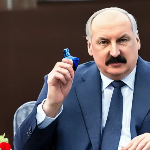 Image similar to Alexander Lukashenko as a bottle of water