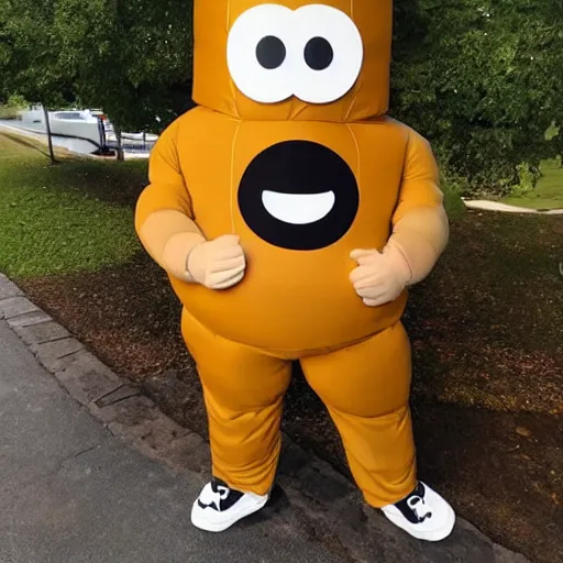 Image similar to ricky owens wearing a poo emoji costume realistic photo
