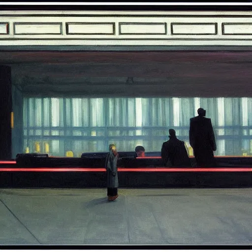 Image similar to Blade Runner by Edward Hopper