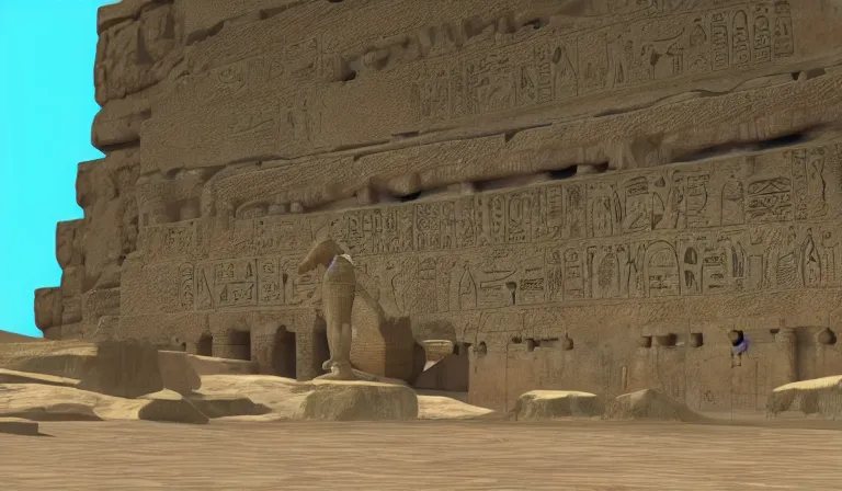 Image similar to GTA clone set in Ancient Egypt, 3DCG, PS2, by Tadanori Yokoo