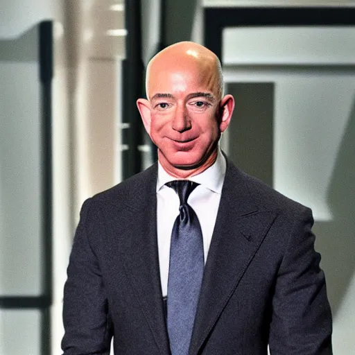 Image similar to jeff bezos as a very muscular man