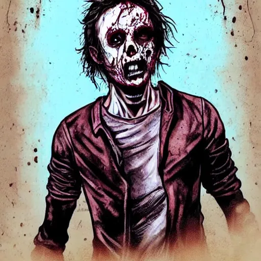 Prompt: rick from the walking dead as a a zombie