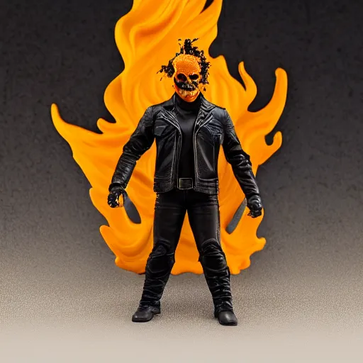 Prompt: Ghost rider clay figure 4k detail