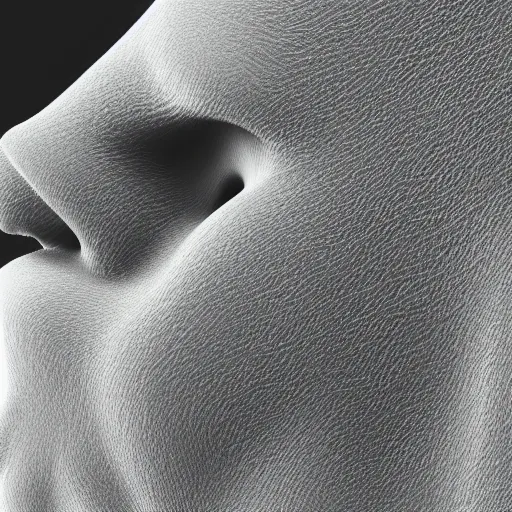 Image similar to electron microscopy image of a face in profile