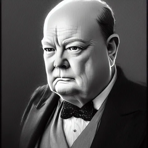 Image similar to full portrait of patton oawalt as winston churchill, fantasy, d & d, intricate, detailed, by by alphonse mucha, adolfo hohenstein, alice russell glenny, stanley artgerm lau, greg rutkowski, detailed, trending on artstation, trending on artstation, smooth