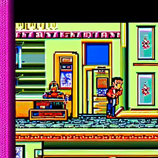 Prompt: screenshots of the Seinfeld SNES game in Nintendo power