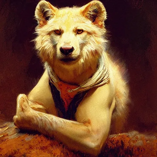 Image similar to a portrait of an animal wearing a shirt. highly detailed painting by gaston bussiere, craig mullins, j. c. leyendecker, furry