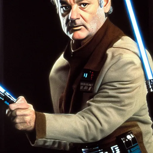 Image similar to bill murray in star wars, movie still, promotional shot