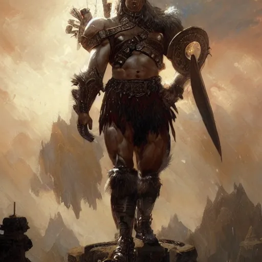 Image similar to a fierce and muscular male warrior in full armor, muscular, handsome, fantasy character portrait by greg rutkowski, gaston bussiere, craig mullins, simon bisley