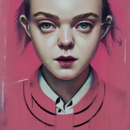 Image similar to Elle Fanning in Prey picture by Sachin Teng, asymmetrical, dark vibes, Realistic Painting , Organic painting, Matte Painting, geometric shapes, hard edges, graffiti, street art:2 by Sachin Teng:4