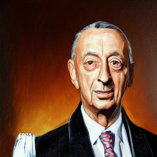 Image similar to painting portrait of marcelo rebelo de sousa, high detail, high resolution