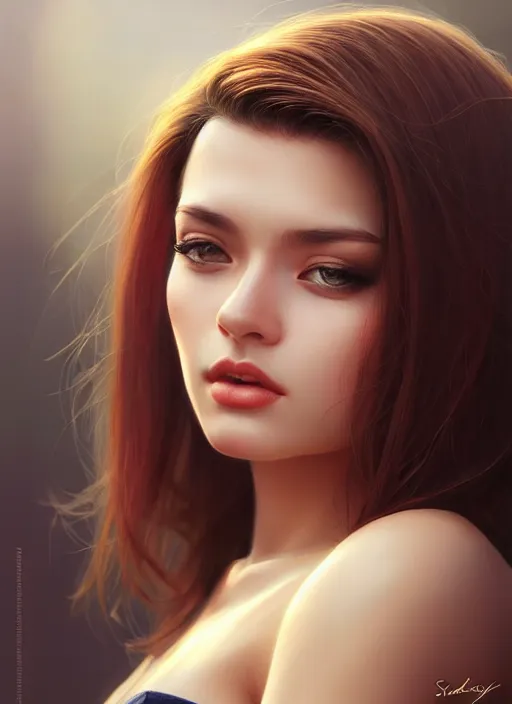 Image similar to photo of a gorgeous young woman in the style of stefan kostic, realistic, sharp focus, 8k high definition, insanely detailed, intricate, elegant, art by stanley lau and artgerm