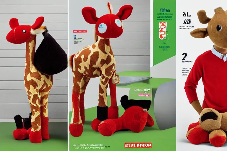 Image similar to a target catalogue selling plush giraffes