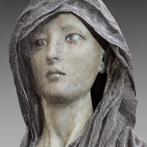 a marble sculpture of the veiled virgin, cracked | Stable Diffusion ...