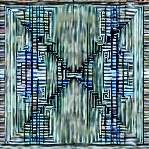 Image similar to nuclear brutalist sounds waves in infinite recursion fourier transform