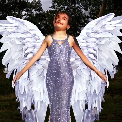 Image similar to photo of an angel with crystal wings