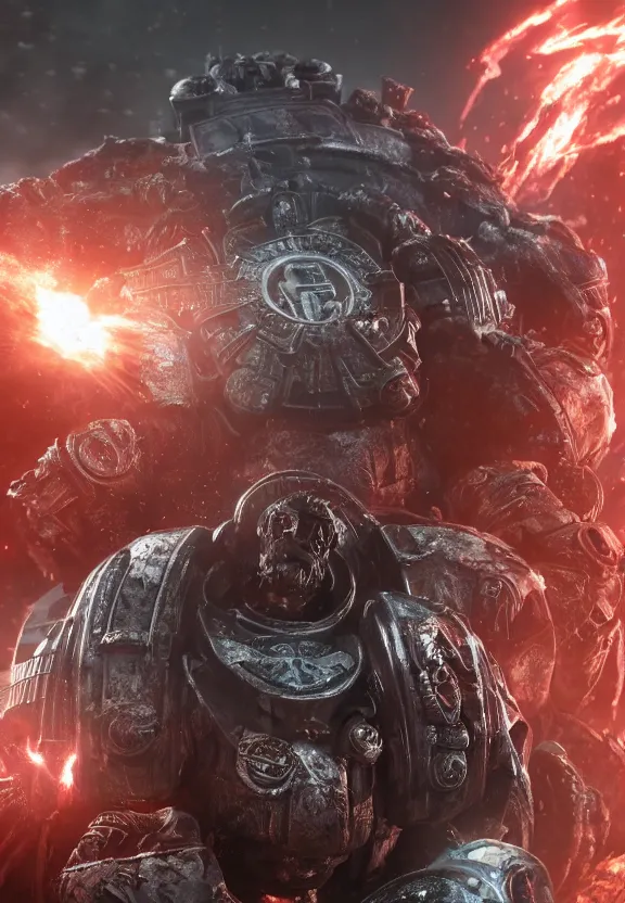 Image similar to Portrait of donald trump as the emperor of humanity from warhammer 40k in Gears of War, splash art, movie still, cinematic lighting, dramatic, octane render, long lens, shallow depth of field, bokeh, anamorphic lens flare, 8k, hyper detailed, 35mm film grain