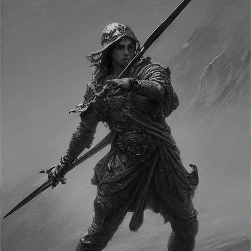 Prompt: artstation concept of a Young man with a bare upper body holding a sword in both hand, silver, shiny colorful, hyperdetailed, artstation trending, world renowned artists, worth1000.com, historic artworks society, antique renewel, cgsociety, by greg rutkowski, by Gustave Dore, Deviantart