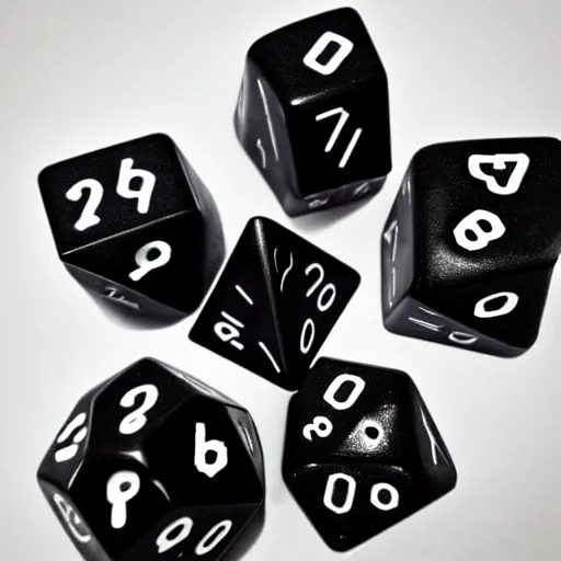 Prompt: D20 dice made out of charcoal sitting in fire