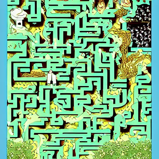 Image similar to the grand entrance to the endless maze, art by kotaro chiba