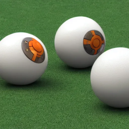 Image similar to bb 8 bocce balls, octane render, unreal engine, 8 k, hyperrealistic, photorealism