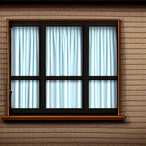 Prompt: a detailed photograph of the outside of a house with curtains in the windows 8 k, highly detailed, editorial, someone is watching you from behind the curtain