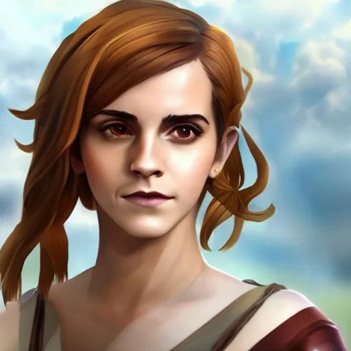 Prompt: Emma Watson as a legend in League of Legends. 3D Render