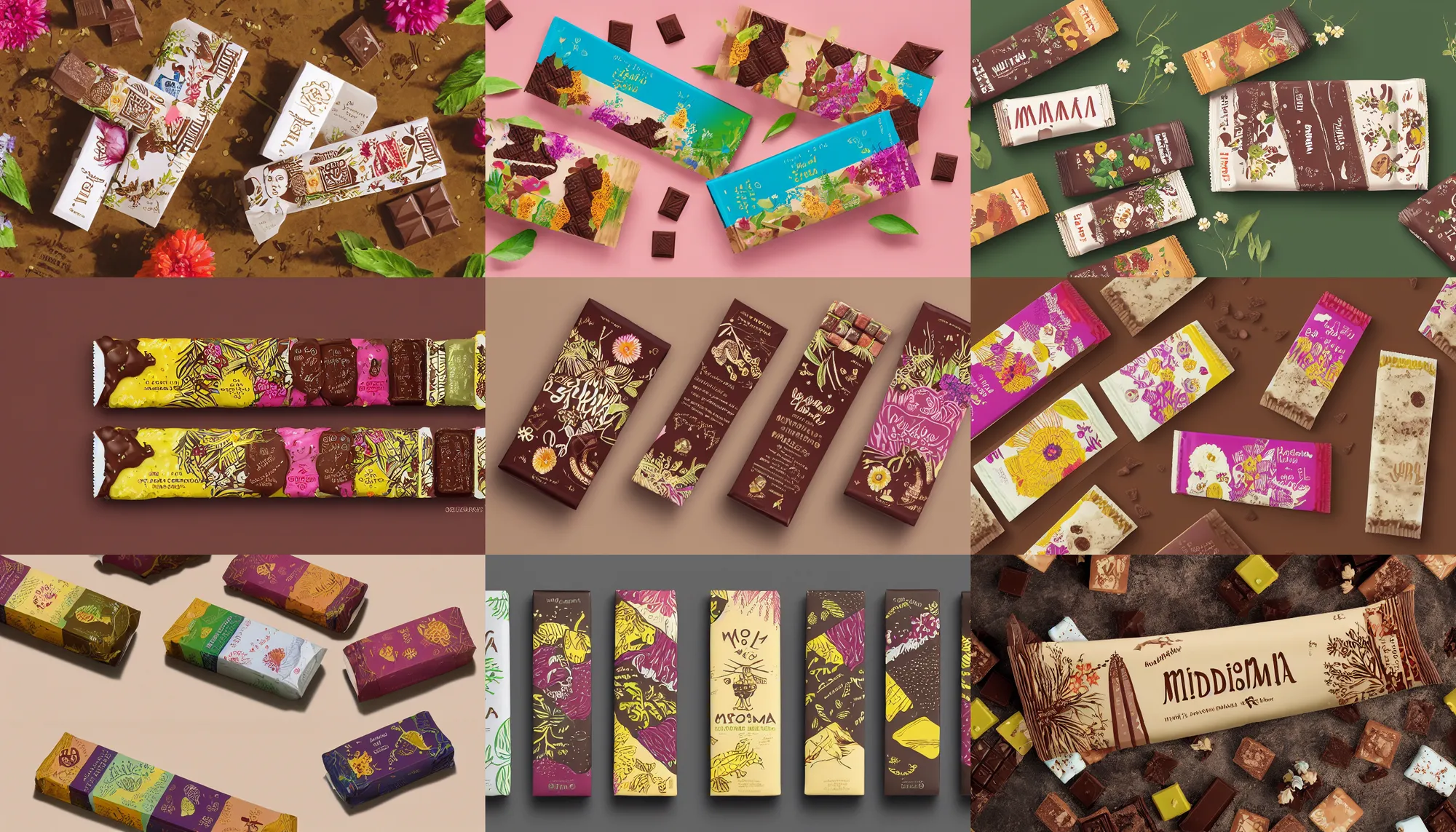 Prompt: midsommar inspired conceptual chocolate bar packaging, label design, behance, packaging of the world, award, front label, packaging design, craft