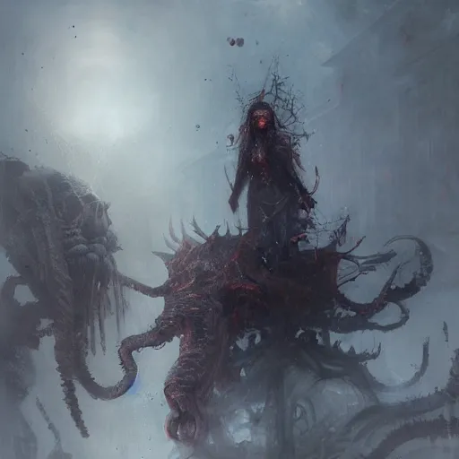 Image similar to lovecraftian horror by ruan jia