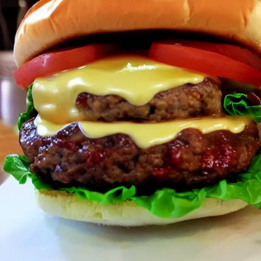 Prompt: a really,really,really,good!!!! and delicious burger,close up shot