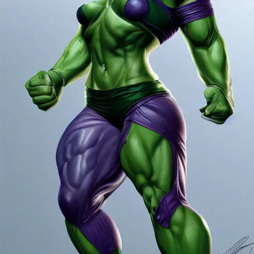 Image similar to jessica biel as green skinned hulk, gamora, she - hulk, green skin, muscular, bodybuilding woman, wheyfu, digital art, artstation, highly detailed, centered, hyperrealism, artstation, concept art, smooth, sharp focus, illustration, artgerm