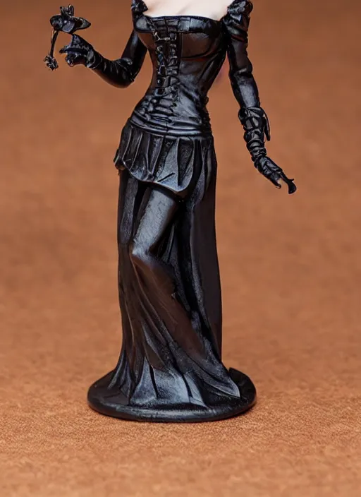 Prompt: 80mm, resin detailed model figure of a female wearing a gothic dress