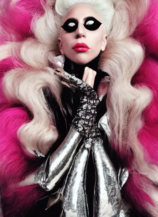 Prompt: lady gaga styled by nick knight posing , high fashion themed, archive pieces, vogue magazine, Highly realistic. High resolution. Highly detailed. Dramatic. 8k.4k.