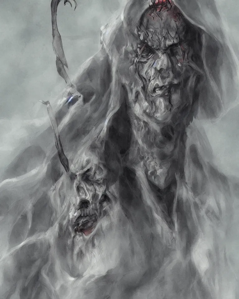 Prompt: charon, hades, painting, concept art, fast strokes, matte painting fine detail