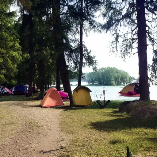 Image similar to Roaming the campground out by the lake where we swam