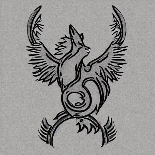 Prompt: emblem for military branch involving foxes