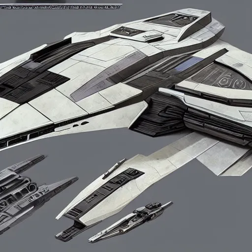 Image similar to a star wars starship concept art