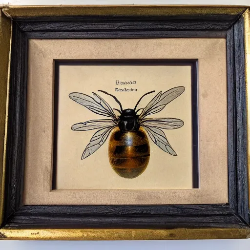 Image similar to antique framed 🐝, entomology specimen, victorian, scientific, symmetry, hd,