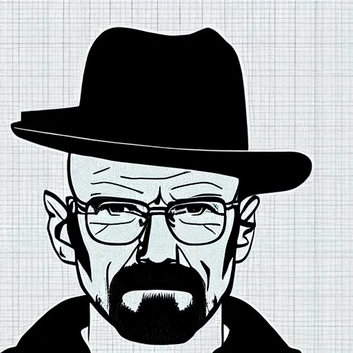 Image similar to Walter White with Coslive Black Hat , accurate anatomy, highly detailed, digital art, centered, portrait