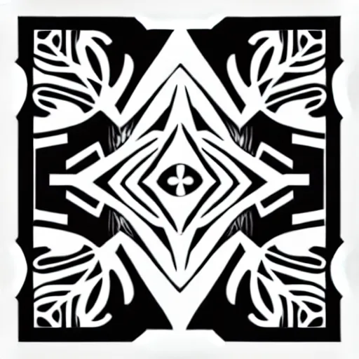 Prompt: black and white svg vector art panel for cnc plasma, laser, stencil, unique art deco forest design