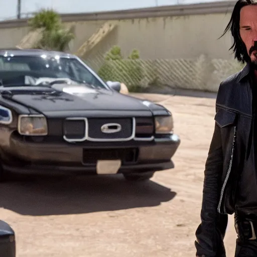 Image similar to Keanu Reeves in Sons of anarchy very detail4K quality super realistic