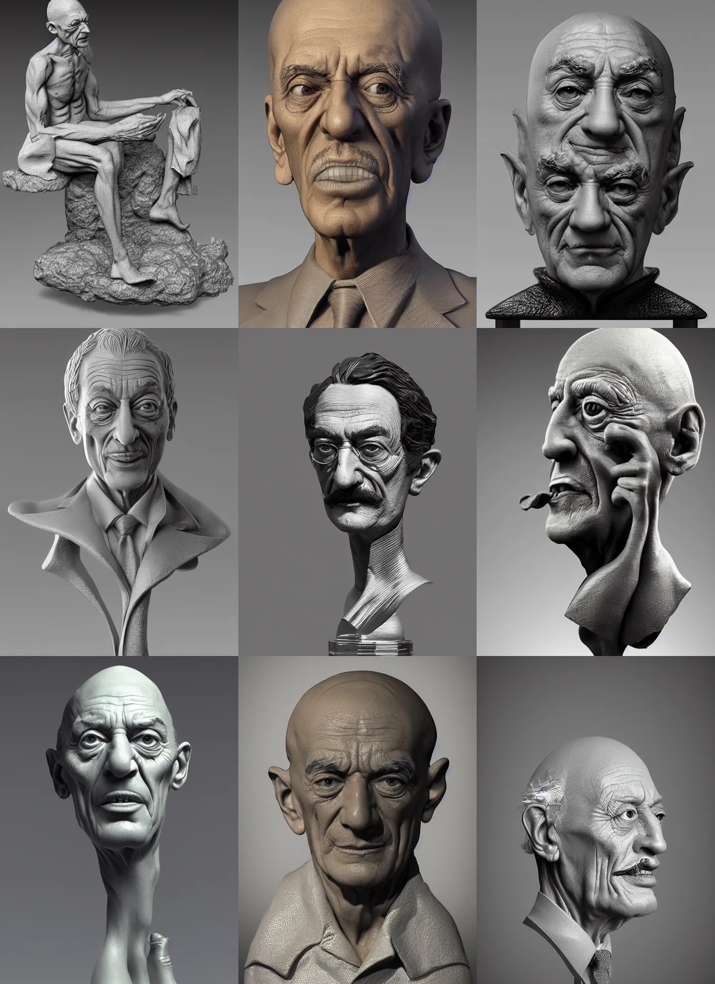 Prompt: 3D resin miniature sculpture by Salvador Dali and Pablo Picasso, academic art, realistic, 8K, Introduction factory photo, Product Introduction Photo, Hyperrealism. Subsurface scattering, raytracing, Octane Render, Zbrush, simple background