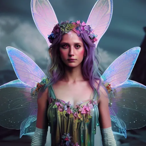 Prompt: portrait of a magical fairy made of paint, highly detailed, realistic, octane render, comic book art, space travel, unreal engine, sharp focus