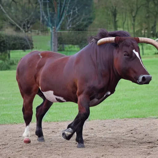 Image similar to half horse, half bull