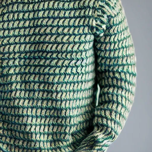 Image similar to a wool sweater knit with a repeating avocado pattern