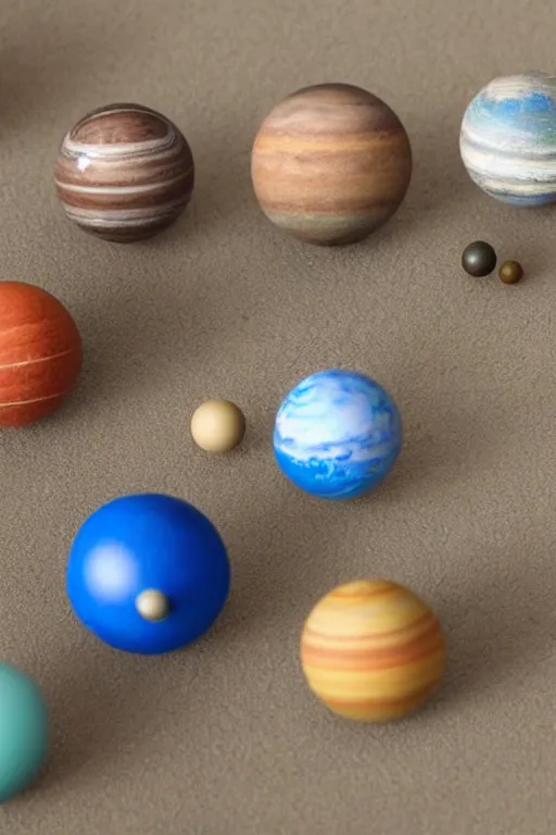 Prompt: a miniature model of the solar system